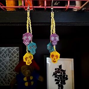 Beaded Skull Earrings